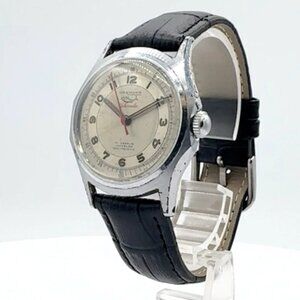 Vintage Wakmann Fisk Co. Men's Automatic Wristwatch Ogival Swiss Steel & Chrome